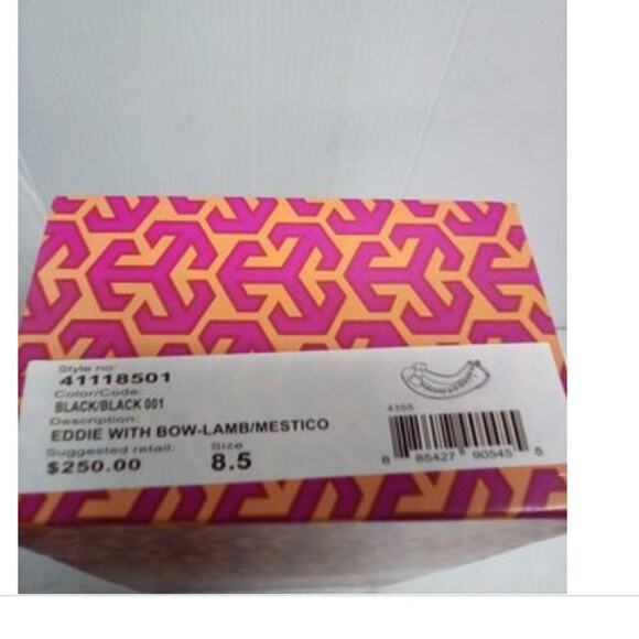 Tory Burch Eddie Black Jeweled-Bow Ballet Flats - Size 8 1/2 - Picture 6 of 16